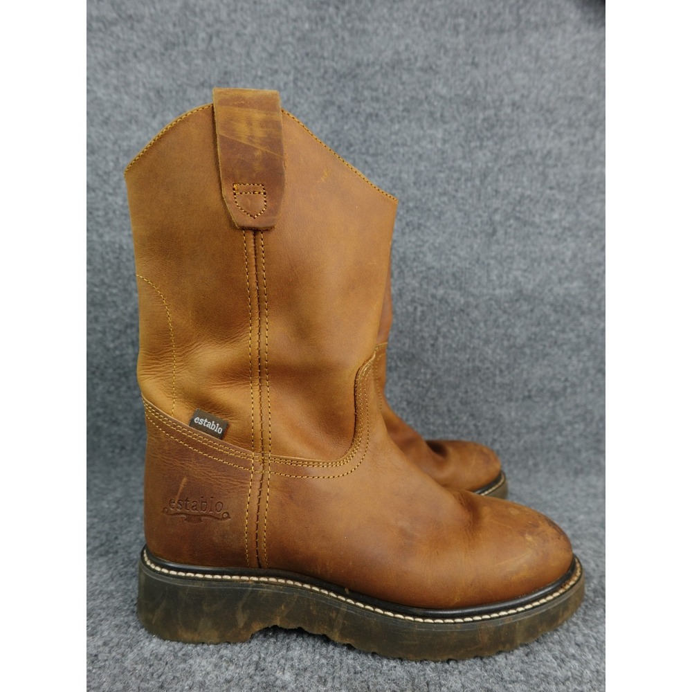 ESTABLO Western Cowboy Work Boots Men's Size 6 Brown